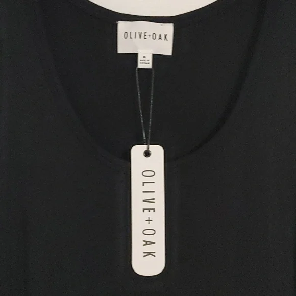 Olive + Oak Black Sleeveless Tank Maxi Dress Sz XL Soft Fit Rounded Hem - Picture 3 of 7